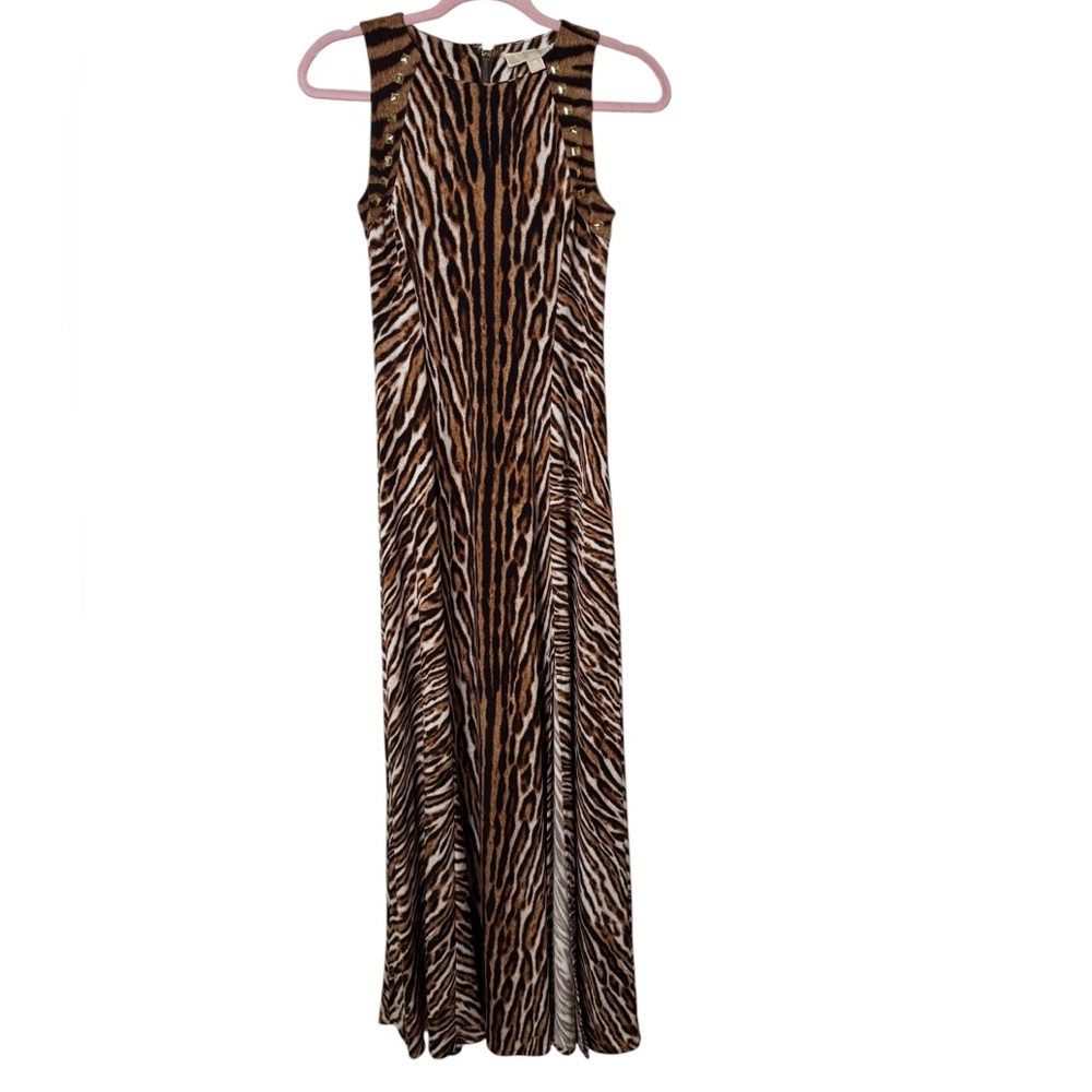 34  Michael Kors Elegant Zebra Print Maxi Dress